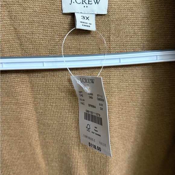 J. CREW Camel Sweater Blazer, NWT 3XL - Picture 6 of 6